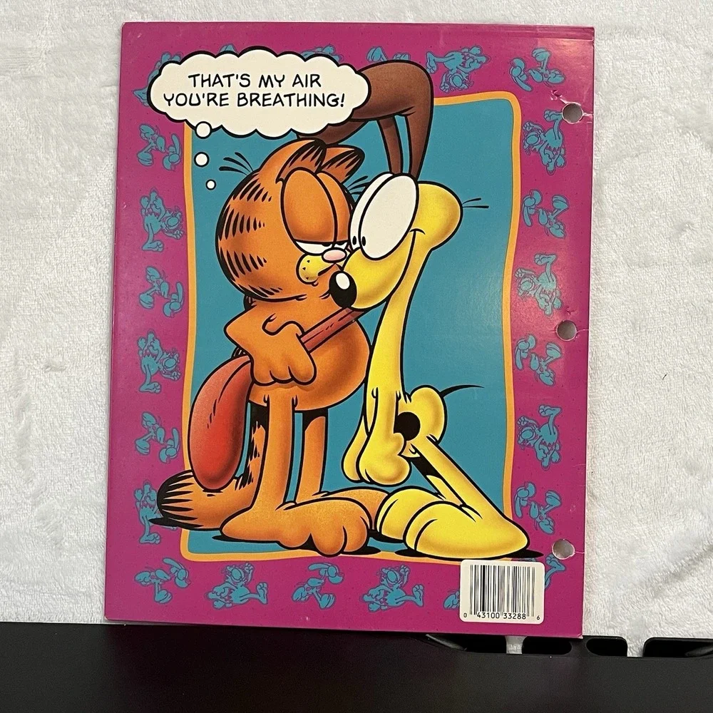 Garfield Odie PAWS 3 Ring Binder Pocket Folders Jim Davis School Lot 3 Vintage